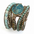 Turquoise Earth Wrap Boho Bracelet Handmade
